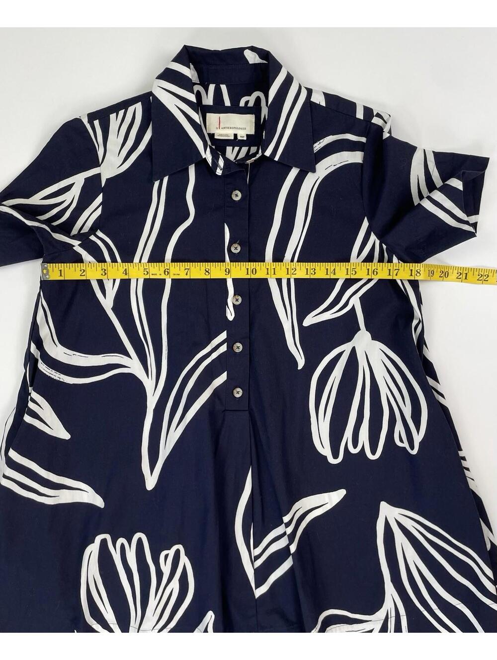 Anthropologie Pollie Swing Tunic Mini Dress Navy XSP - Picture 8 of 10